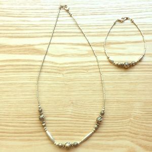 Rose Necklace and Bracelet Set